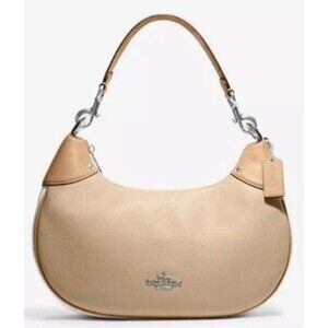 New Coach CH508 Mara Hobo Pebble Leather Shoulder bag Sandy Beige Multi